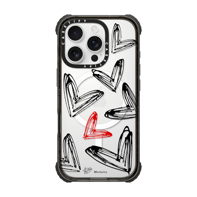 Fer Da Sliva x CASETiFY iPhone 16 Pro ケース Heart,Love ブラック ウルトラ インパクトケース MagSafe 対応 Corazon de Fer Multi B & R Father's Day Fer Da Sliva x CASETiFY iPhone 16 Pro ケース Heart,Love ブラック ウルトラ インパクトケース MagSafe 対応 Corazon de Fer Multi B & R Father's Day