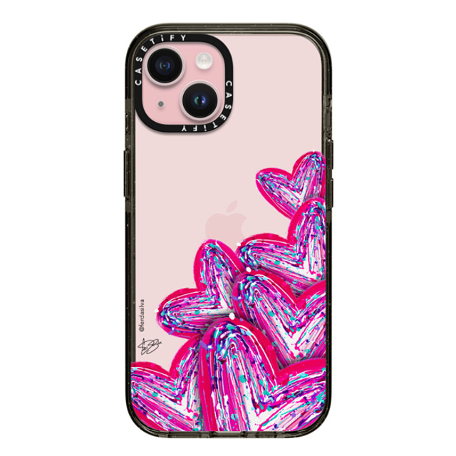 Fer Da Sliva x CASETiFY iPhone 15 Case Heart,Love Black インパクトケース Corazon de Fer Multi-Magenta Mother's Day Fer Da Sliva x CASETiFY iPhone 15 Case Heart,Love Black インパクトケース Corazon de Fer Multi-Magenta Mother's Day