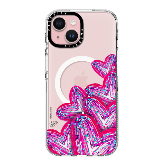 Fer Da Sliva x CASETiFY iPhone 15 ケース Heart,Love クリア クリア ケース MagSafe対応 Corazon de Fer Multi-Magenta Back to School Fer Da Sliva x CASETiFY iPhone 15 ケース Heart,Love クリア クリア ケース MagSafe対応 Corazon de Fer Multi-Magenta Back to School