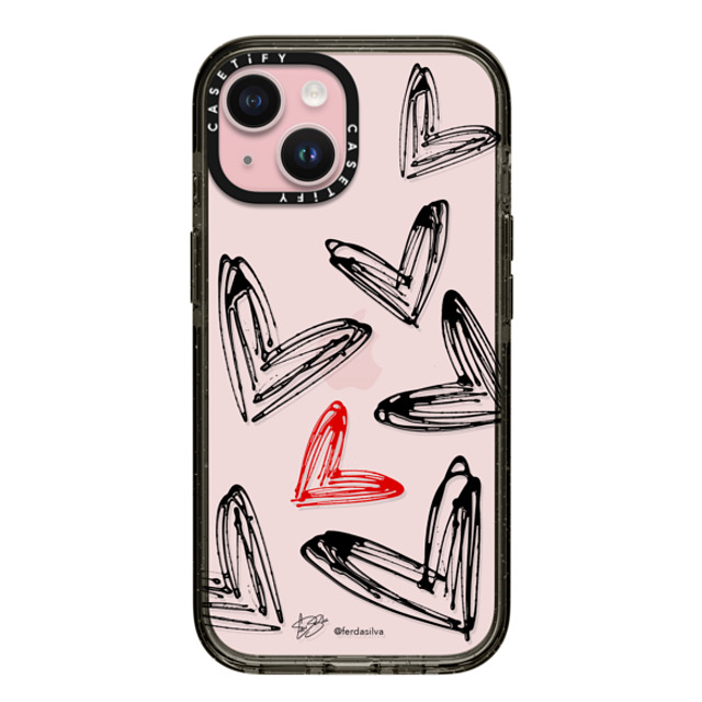 Fer Da Sliva x CASETiFY iPhone 15 Case Heart,Love Black インパクトケース Corazon de Fer Multi B & R Mother's Day Fer Da Sliva x CASETiFY iPhone 15 Case Heart,Love Black インパクトケース Corazon de Fer Multi B & R Mother's Day