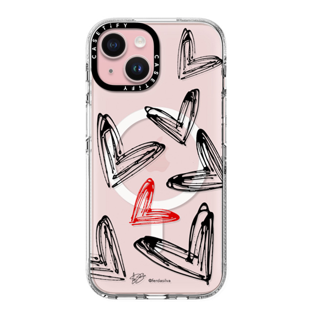Fer Da Sliva x CASETiFY iPhone 15 Case Heart,Love Clear Clear Case MagSafe Compatible Corazon de Fer Multi B & R Father's Day Fer Da Sliva x CASETiFY iPhone 15 Case Heart,Love Clear Clear Case MagSafe Compatible Corazon de Fer Multi B & R Father's Day