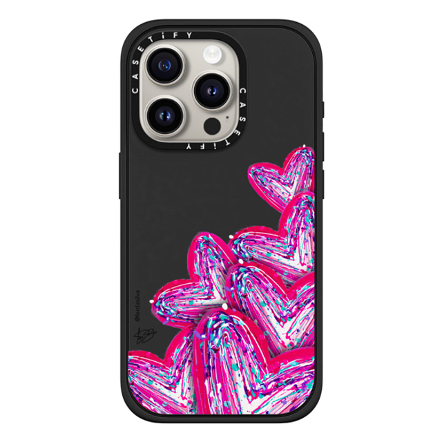 Fer Da Sliva x CASETiFY iPhone 15 Pro Case Heart,Love マットブラック Impact Case MagSafe Compatible Corazon de Fer Multi-Magenta Mother's Day Fer Da Sliva x CASETiFY iPhone 15 Pro Case Heart,Love マットブラック Impact Case MagSafe Compatible Corazon de Fer Multi-Magenta Mother's Day