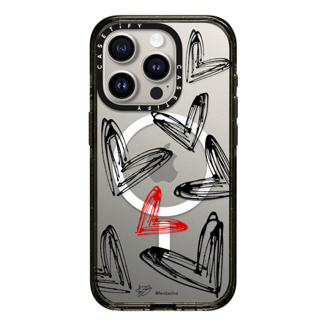 Fer Da Sliva x CASETiFY iPhone 15 Pro Case Heart,Love Black Impact Case MagSafe Compatible Corazon de Fer Multi B & R Mother's Day Fer Da Sliva x CASETiFY iPhone 15 Pro Case Heart,Love Black Impact Case MagSafe Compatible Corazon de Fer Multi B & R Mother's Day