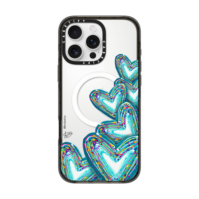Fer Da Sliva x CASETiFY iPhone 16 Pro Max Case Heart,Love Black Impact Case MagSafe Compatible Corazon de Fer Multi-Teal Mother's Day Fer Da Sliva x CASETiFY iPhone 16 Pro Max Case Heart,Love Black Impact Case MagSafe Compatible Corazon de Fer Multi-Teal Mother's Day