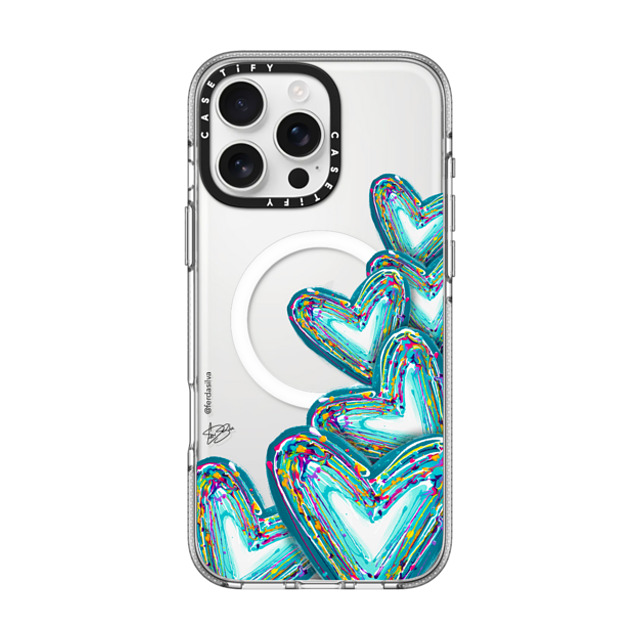 Fer Da Sliva x CASETiFY iPhone 16 Pro Max ケース Heart,Love クリア クリア ケース MagSafe対応 Corazon de Fer Multi-Teal Father's Day Fer Da Sliva x CASETiFY iPhone 16 Pro Max ケース Heart,Love クリア クリア ケース MagSafe対応 Corazon de Fer Multi-Teal Father's Day