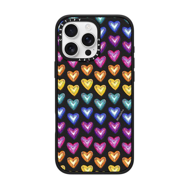 Fer Da Sliva x CASETiFY iPhone 16 Pro Max Case Heart,Rainbow マットブラック Impact Case MagSafe Compatible Love the colors zig zag Mother's Day Fer Da Sliva x CASETiFY iPhone 16 Pro Max Case Heart,Rainbow マットブラック Impact Case MagSafe Compatible Love the colors zig zag Mother's Day