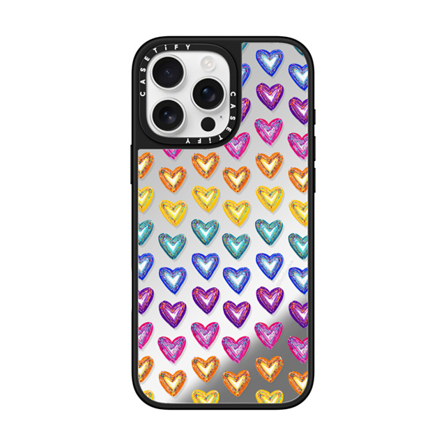 Fer Da Sliva x CASETiFY iPhone 16 Pro Max Case Heart,Rainbow Silver on Black ミラーケース MagSafe対応 Love the colors zig zag Mother's Day Fer Da Sliva x CASETiFY iPhone 16 Pro Max Case Heart,Rainbow Silver on Black ミラーケース MagSafe対応 Love the colors zig zag Mother's Day