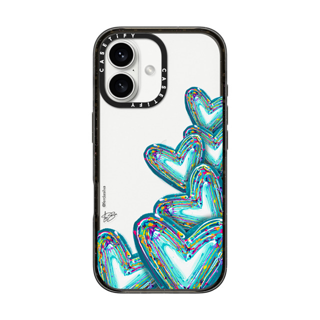 Fer Da Sliva x CASETiFY iPhone 16 Case Heart,Love Black Impact Case Corazon de Fer Multi-Teal Mother's Day Fer Da Sliva x CASETiFY iPhone 16 Case Heart,Love Black Impact Case Corazon de Fer Multi-Teal Mother's Day