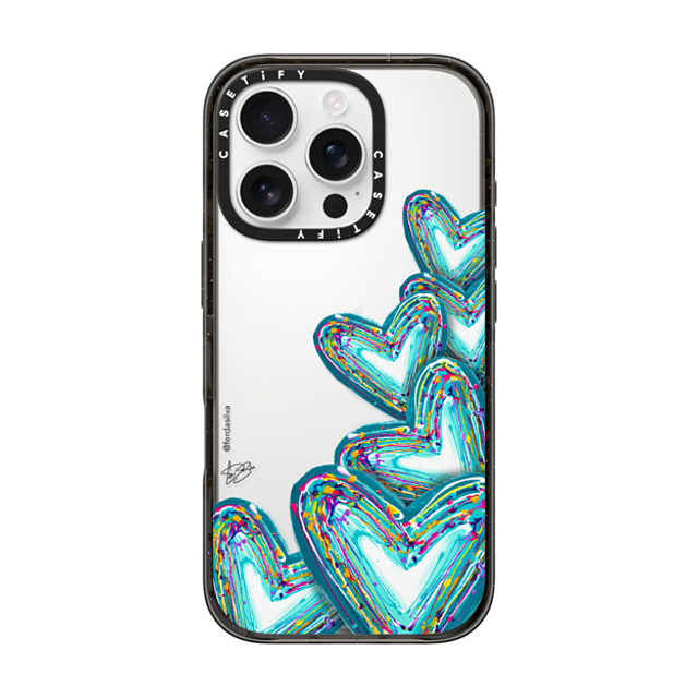 Fer Da Sliva x CASETiFY iPhone 16 Pro Case Heart,Love Black インパクトケース Corazon de Fer Multi-Teal Mother's Day Fer Da Sliva x CASETiFY iPhone 16 Pro Case Heart,Love Black インパクトケース Corazon de Fer Multi-Teal Mother's Day