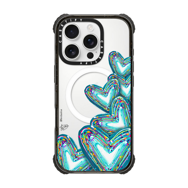 Fer Da Sliva x CASETiFY iPhone 16 Pro Case Heart,Love Black ウルトラ インパクトケース MagSafe 対応 Corazon de Fer Multi-Teal Mother's Day Fer Da Sliva x CASETiFY iPhone 16 Pro Case Heart,Love Black ウルトラ インパクトケース MagSafe 対応 Corazon de Fer Multi-Teal Mother's Day