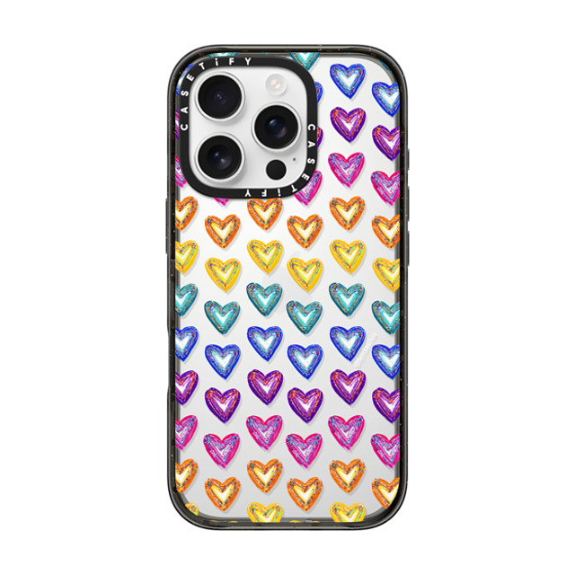 Fer Da Sliva x CASETiFY iPhone 16 Pro Case Heart,Rainbow Black インパクトケース Love the colors zig zag Mother's Day Fer Da Sliva x CASETiFY iPhone 16 Pro Case Heart,Rainbow Black インパクトケース Love the colors zig zag Mother's Day
