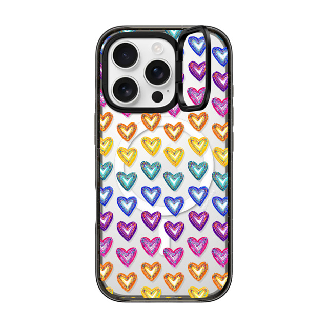 Fer Da Sliva x CASETiFY iPhone 16 Pro Case Heart,Rainbow Black インパクトリングスタンドケース MagSafe対応 Love the colors zig zag Mother's Day Fer Da Sliva x CASETiFY iPhone 16 Pro Case Heart,Rainbow Black インパクトリングスタンドケース MagSafe対応 Love the colors zig zag Mother's Day