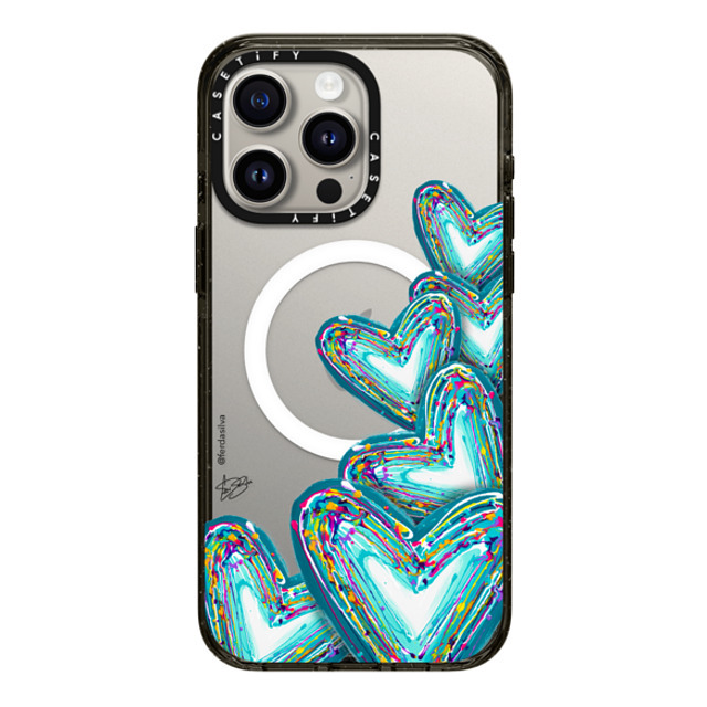 Fer Da Sliva x CASETiFY iPhone 15 Pro Max Case Heart,Love Black Impact Case MagSafe Compatible Corazon de Fer Multi-Teal Mother's Day Fer Da Sliva x CASETiFY iPhone 15 Pro Max Case Heart,Love Black Impact Case MagSafe Compatible Corazon de Fer Multi-Teal Mother's Day