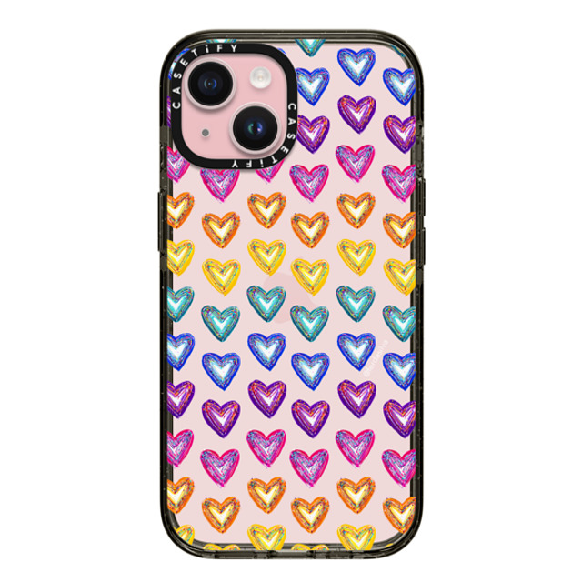 Fer Da Sliva x CASETiFY iPhone 15 Case Heart,Rainbow Black インパクトケース Love the colors zig zag Mother's Day Fer Da Sliva x CASETiFY iPhone 15 Case Heart,Rainbow Black インパクトケース Love the colors zig zag Mother's Day