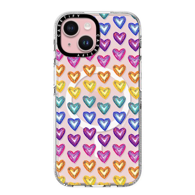 Fer Da Sliva x CASETiFY iPhone 15 Case Heart,Rainbow Clear Clear Case MagSafe Compatible Love the colors zig zag Mother's Day Fer Da Sliva x CASETiFY iPhone 15 Case Heart,Rainbow Clear Clear Case MagSafe Compatible Love the colors zig zag Mother's Day