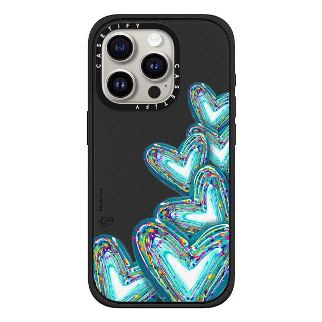 Fer Da Sliva x CASETiFY iPhone 15 Pro Case Heart,Love マットブラック Impact Case MagSafe Compatible Corazon de Fer Multi-Teal Mother's Day Fer Da Sliva x CASETiFY iPhone 15 Pro Case Heart,Love マットブラック Impact Case MagSafe Compatible Corazon de Fer Multi-Teal Mother's Day