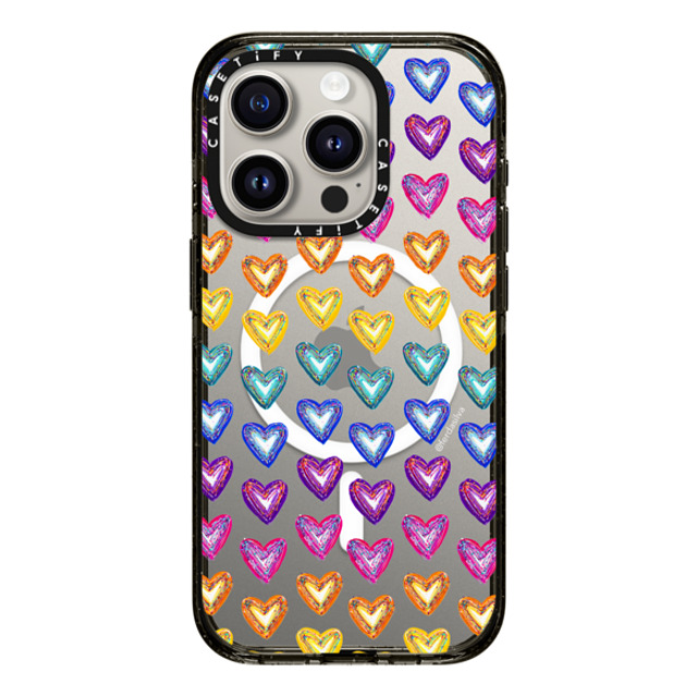 Fer Da Sliva x CASETiFY iPhone 15 Pro Case Heart,Rainbow Black Impact Case MagSafe Compatible Love the colors zig zag Mother's Day Fer Da Sliva x CASETiFY iPhone 15 Pro Case Heart,Rainbow Black Impact Case MagSafe Compatible Love the colors zig zag Mother's Day