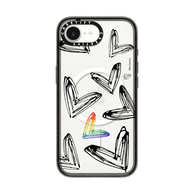 Fer Da Sliva x CASETiFY iPhone 16e ケース Heart,Love ブラック インパクトケース MagSafe対応 Love one all Back to School Fer Da Sliva x CASETiFY iPhone 16e ケース Heart,Love ブラック インパクトケース MagSafe対応 Love one all Back to School