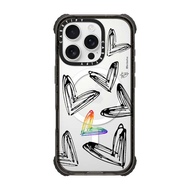 Fer Da Sliva x CASETiFY iPhone 16 Pro ケース Heart,Love ブラック ウルトラ インパクトケース MagSafe 対応 Love one all Father's Day Fer Da Sliva x CASETiFY iPhone 16 Pro ケース Heart,Love ブラック ウルトラ インパクトケース MagSafe 対応 Love one all Father's Day