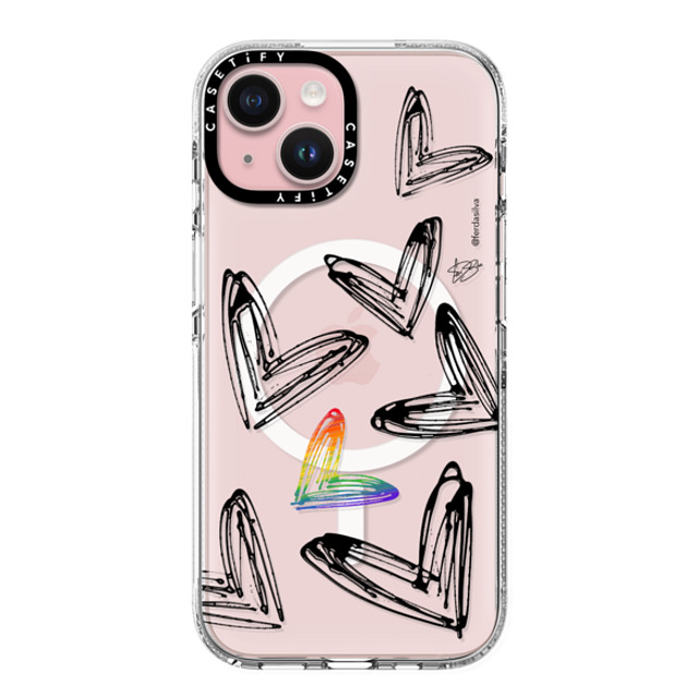 Fer Da Sliva x CASETiFY iPhone 15 Case Heart,Love Clear Clear Case MagSafe Compatible Love one all Father's Day Fer Da Sliva x CASETiFY iPhone 15 Case Heart,Love Clear Clear Case MagSafe Compatible Love one all Father's Day