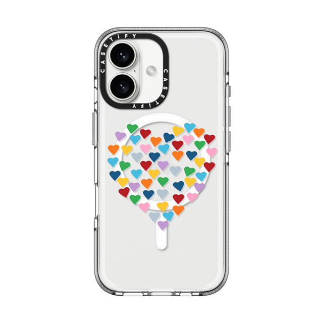 Emeline x CASETiFY iPhone 16 Case Heart,Pattern クリア クリア ケース MagSafe対応 Hearts Heart Rainbow Mother's Day Emeline x CASETiFY iPhone 16 Case Heart,Pattern クリア クリア ケース MagSafe対応 Hearts Heart Rainbow Mother's Day