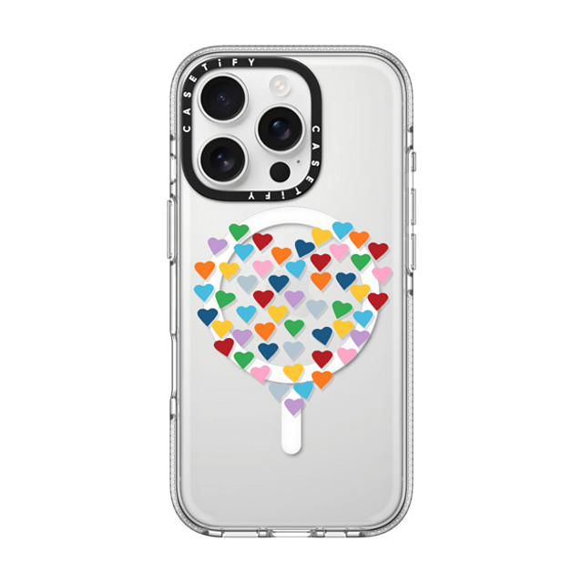 Emeline x CASETiFY iPhone 16 Pro Case Heart,Pattern クリア クリア ケース MagSafe対応 Hearts Heart Rainbow Mother's Day Emeline x CASETiFY iPhone 16 Pro Case Heart,Pattern クリア クリア ケース MagSafe対応 Hearts Heart Rainbow Mother's Day