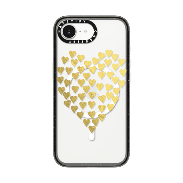 Emeline x CASETiFY iPhone 16e ケース ブラック インパクトケース MagSafe対応 Hearts Heart Gold Transparent #2 Father's Day Emeline x CASETiFY iPhone 16e ケース ブラック インパクトケース MagSafe対応 Hearts Heart Gold Transparent #2 Father's Day