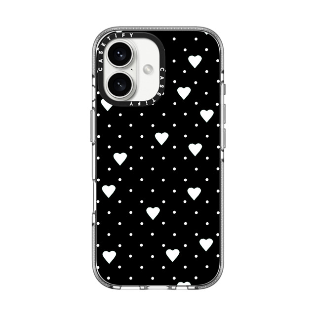 Emeline x CASETiFY iPhone 16 Case Heart,Love クリア クリア ケース MagSafe対応 Pin Point Hearts Black Back to School Emeline x CASETiFY iPhone 16 Case Heart,Love クリア クリア ケース MagSafe対応 Pin Point Hearts Black Back to School