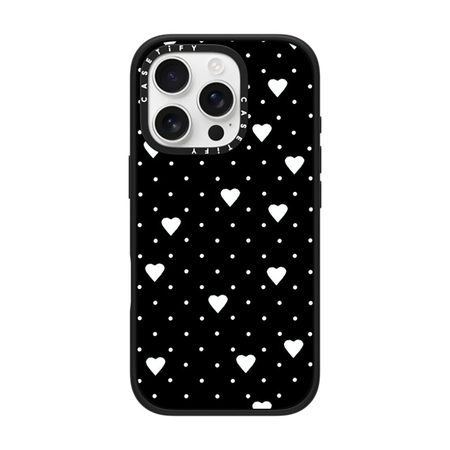 Emeline x CASETiFY iPhone 16 Pro Case Heart,Love Matte Black Impact Case MagSafe Compatible Pin Point Hearts Black Back to School Emeline x CASETiFY iPhone 16 Pro Case Heart,Love Matte Black Impact Case MagSafe Compatible Pin Point Hearts Black Back to School