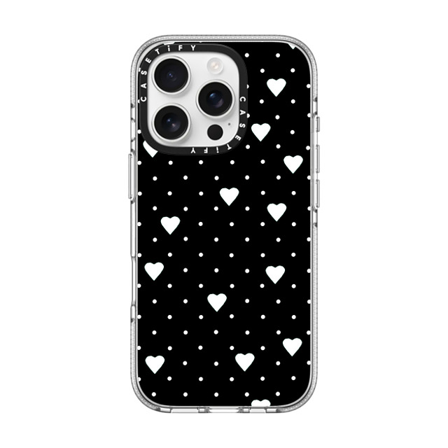 Emeline x CASETiFY iPhone 16 Pro Case Heart,Love クリア クリア ケース MagSafe対応 Pin Point Hearts Black Back to School Emeline x CASETiFY iPhone 16 Pro Case Heart,Love クリア クリア ケース MagSafe対応 Pin Point Hearts Black Back to School