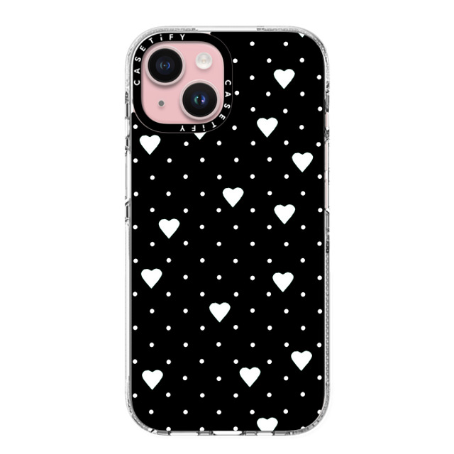 Emeline x CASETiFY iPhone 15 Case Heart,Love クリア クリア ケース MagSafe対応 Pin Point Hearts Black Back to School Emeline x CASETiFY iPhone 15 Case Heart,Love クリア クリア ケース MagSafe対応 Pin Point Hearts Black Back to School