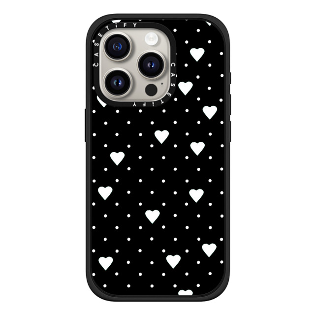 Emeline x CASETiFY iPhone 15 Pro Case Heart,Love Matte Black Impact Case MagSafe Compatible Pin Point Hearts Black Back to School Emeline x CASETiFY iPhone 15 Pro Case Heart,Love Matte Black Impact Case MagSafe Compatible Pin Point Hearts Black Back to School