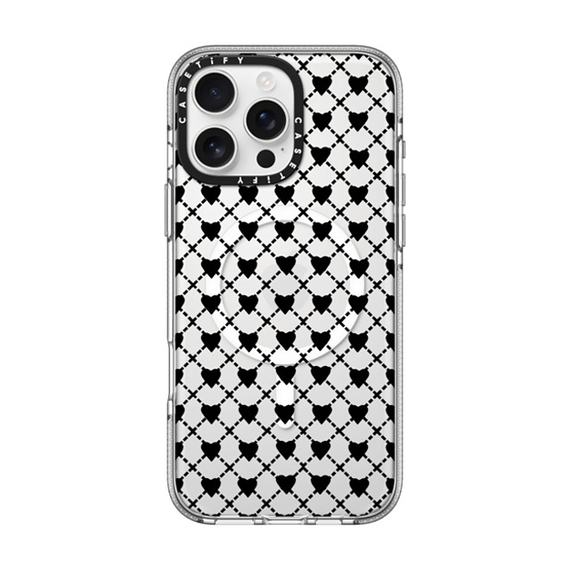 Emeline x CASETiFY iPhone 16 Pro Max ケース クリア クリア ケース MagSafe対応 Grid Hearts Black Transparent 2 Back to School Emeline x CASETiFY iPhone 16 Pro Max ケース クリア クリア ケース MagSafe対応 Grid Hearts Black Transparent 2 Back to School