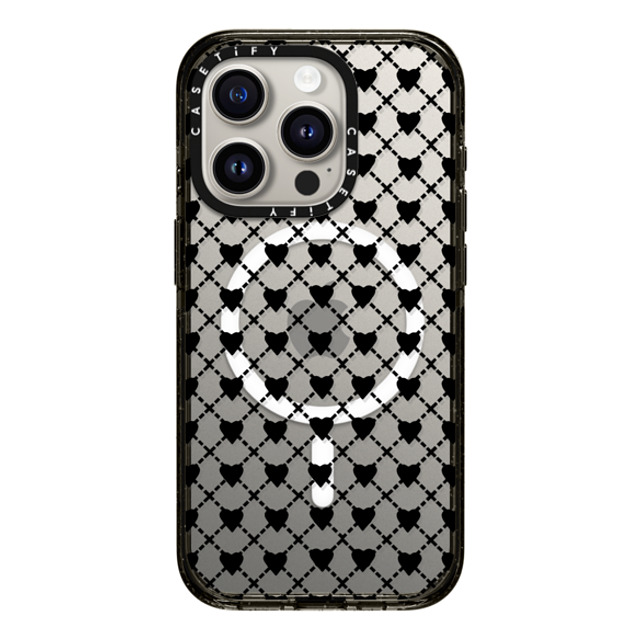 Emeline x CASETiFY iPhone 15 Pro ケース ブラック インパクトケース MagSafe対応 Grid Hearts Black Transparent 2 Back to School Emeline x CASETiFY iPhone 15 Pro ケース ブラック インパクトケース MagSafe対応 Grid Hearts Black Transparent 2 Back to School