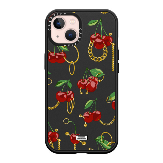 Useless Treasures x CASETiFY iPhone 13 ケース マットブラック インパクトケース MagSafe対応 Cherry Bling By Useless Treasures