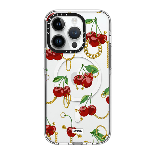 Useless Treasures x CASETiFY iPhone 14 Pro ケース クリア クリア ケース MagSafe対応 Cherry Bling By Useless Treasures