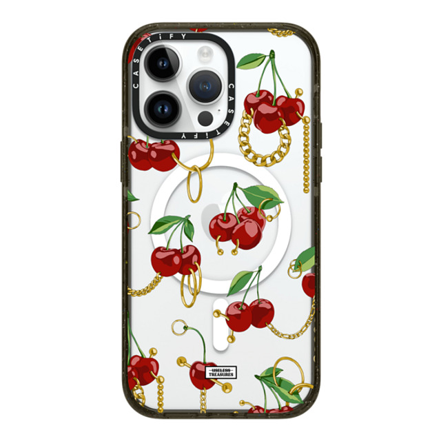 Useless Treasures x CASETiFY iPhone 14 Pro Max ケース ブラック インパクトケース MagSafe対応 Cherry Bling By Useless Treasures