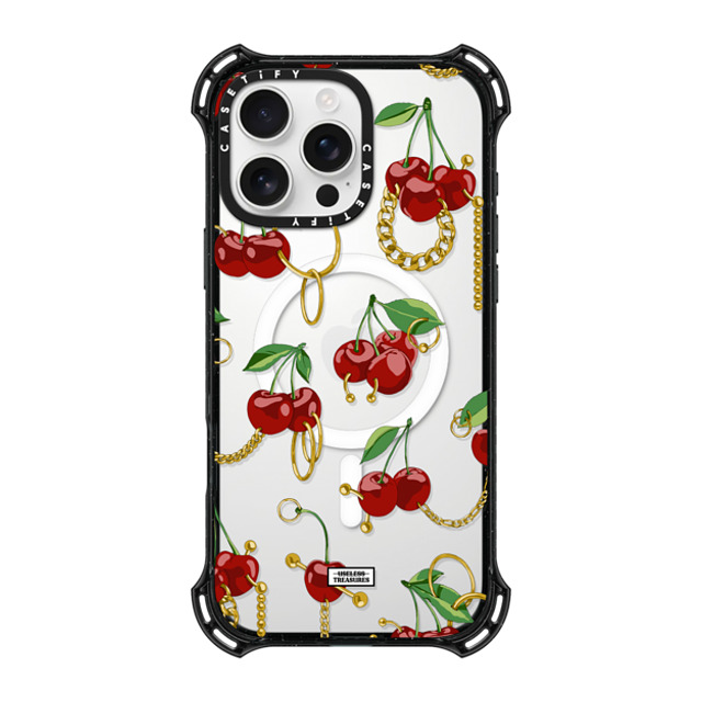 Useless Treasures x CASETiFY iPhone 16 Pro Max ケース ブラック バウンスケース Cherry Bling By Useless Treasures