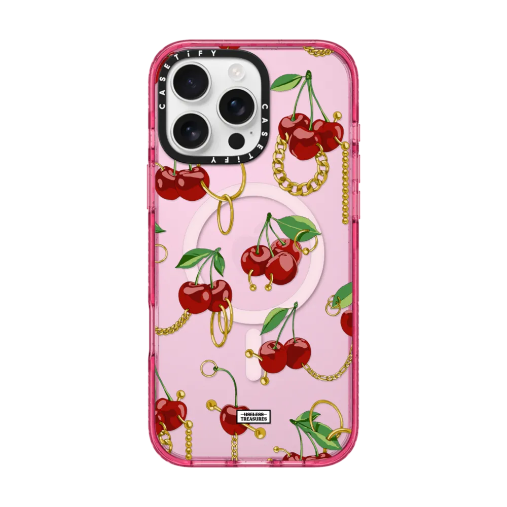 Impact iPhone 16 Pro Max Case MagSafe Compatible - Cherry Bling By Useless Treasures