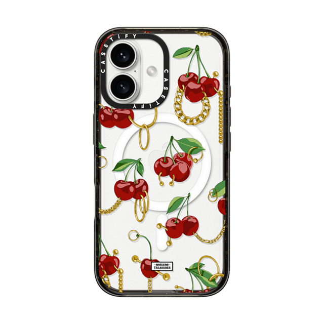 Useless Treasures x CASETiFY iPhone 16 ケース ブラック インパクトケース MagSafe対応 Cherry Bling By Useless Treasures