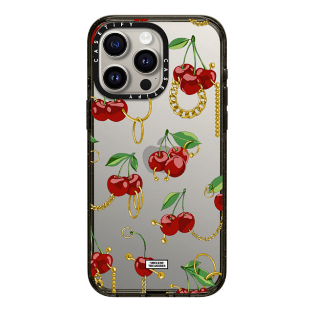 Useless Treasures x CASETiFY iPhone 15 Pro Max ケース ブラック インパクトケース Cherry Bling By Useless Treasures