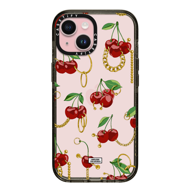 Useless Treasures x CASETiFY iPhone 15 ケース ブラック インパクトケース Cherry Bling By Useless Treasures