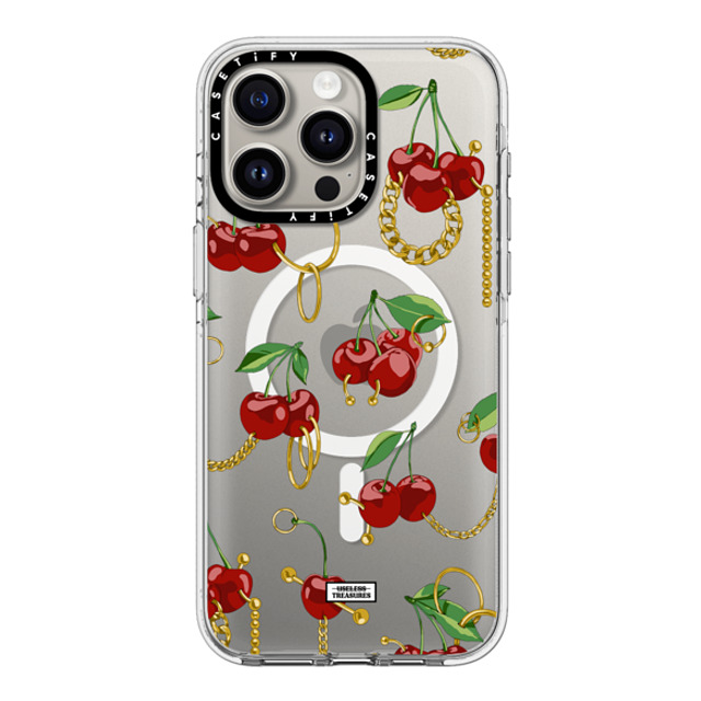 Useless Treasures x CASETiFY iPhone 15 Pro Max ケース クリア クリア ケース MagSafe対応 Cherry Bling By Useless Treasures