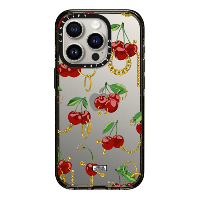 Useless Treasures x CASETiFY iPhone 15 Pro ケース ブラック インパクトケース Cherry Bling By Useless Treasures