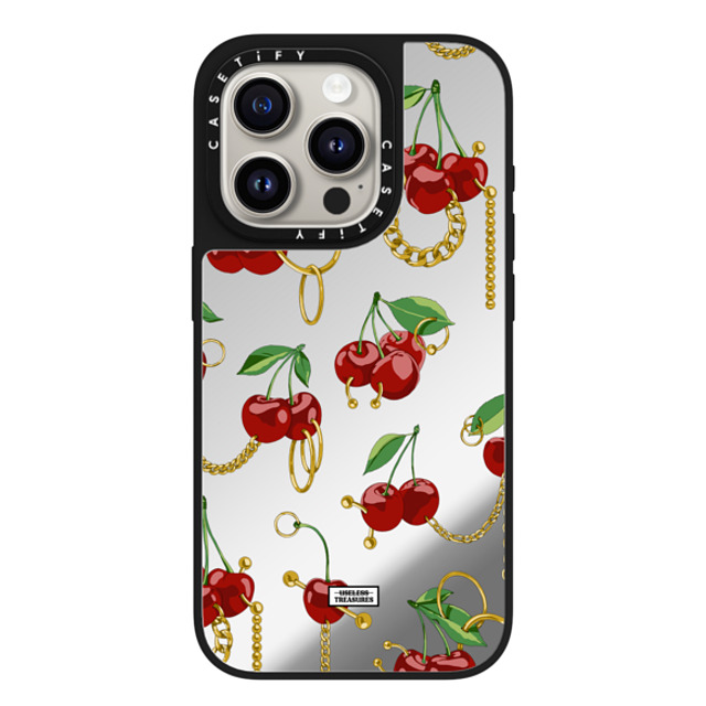 Useless Treasures x CASETiFY iPhone 15 Pro Case Silver on Black ミラーケース MagSafe対応 Cherry Bling By Useless Treasures Useless Treasures x CASETiFY iPhone 15 Pro Case Silver on Black ミラーケース MagSafe対応 Cherry Bling By Useless Treasures