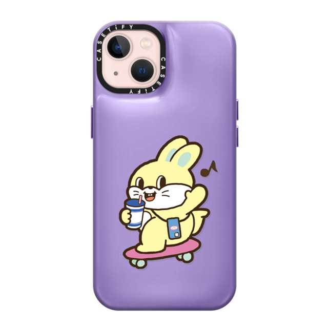 noii noii x CASETiFY iPhone 13 ケース バイオレット パープル ピローケース Skating Bunny