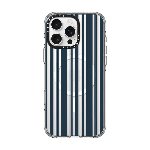CASETiFY iPhone 16 Pro Max ケース クリア クリア ケース MagSafe対応 NAVY STRIPE by michele frechette michele frechette Back to School CASETiFY iPhone 16 Pro Max ケース クリア クリア ケース MagSafe対応 NAVY STRIPE by michele frechette michele frechette Back to School