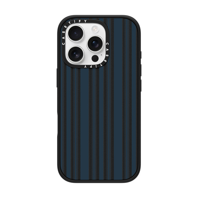 CASETiFY iPhone 16 Pro ケース マットブラック インパクトケース MagSafe対応 NAVY STRIPE by michele frechette michele frechette Back to School CASETiFY iPhone 16 Pro ケース マットブラック インパクトケース MagSafe対応 NAVY STRIPE by michele frechette michele frechette Back to School
