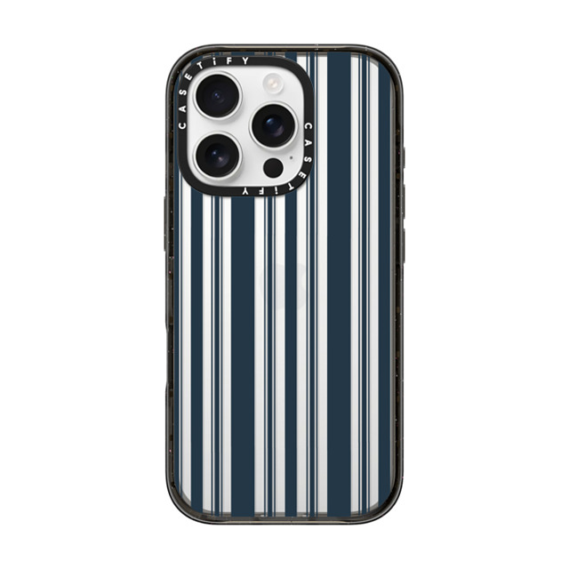 CASETiFY iPhone 16 Pro ケース ブラック インパクトケース NAVY STRIPE by michele frechette michele frechette Back to School CASETiFY iPhone 16 Pro ケース ブラック インパクトケース NAVY STRIPE by michele frechette michele frechette Back to School