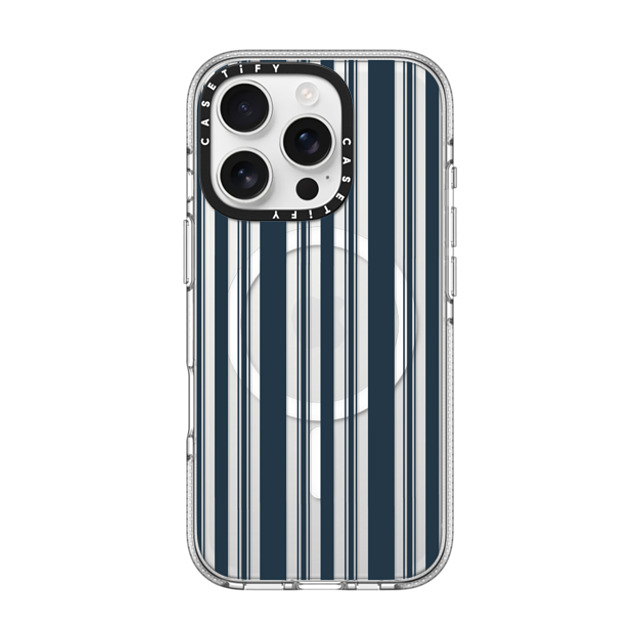 CASETiFY iPhone 16 Pro ケース クリア クリア ケース MagSafe対応 NAVY STRIPE by michele frechette michele frechette Back to School CASETiFY iPhone 16 Pro ケース クリア クリア ケース MagSafe対応 NAVY STRIPE by michele frechette michele frechette Back to School